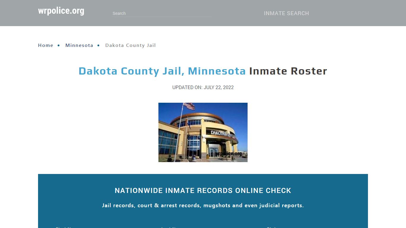 Dakota County Jail, Minnesota - Inmate Locator